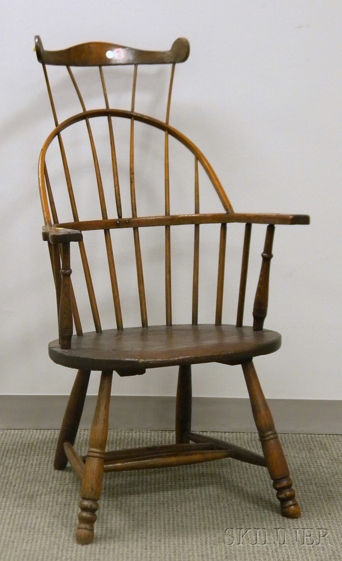 Appraisal: Windsor Oak Comb-back Sack-back Armchair