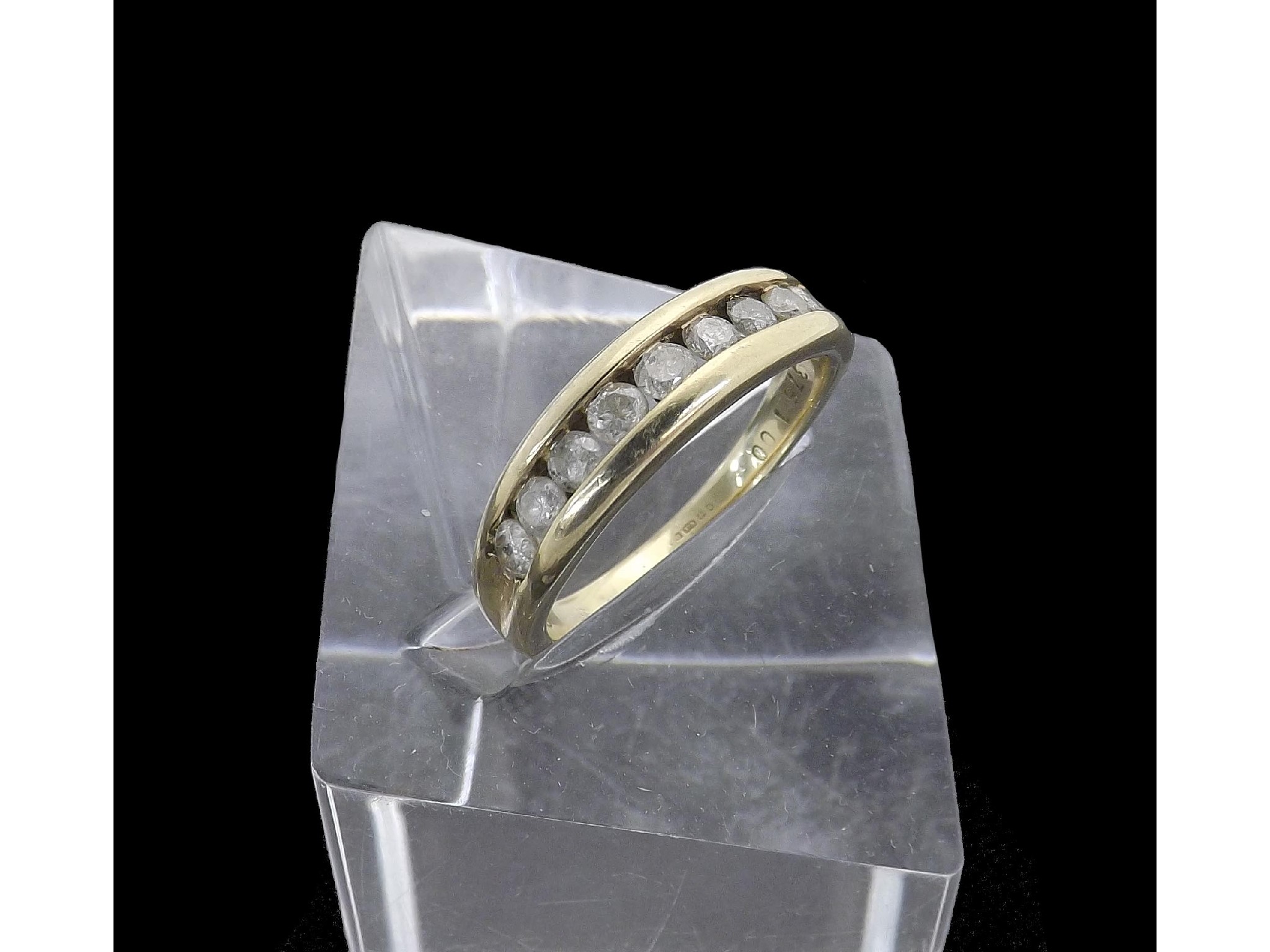 Appraisal: ct yellow gold nine stone diamond half eternity ring ct