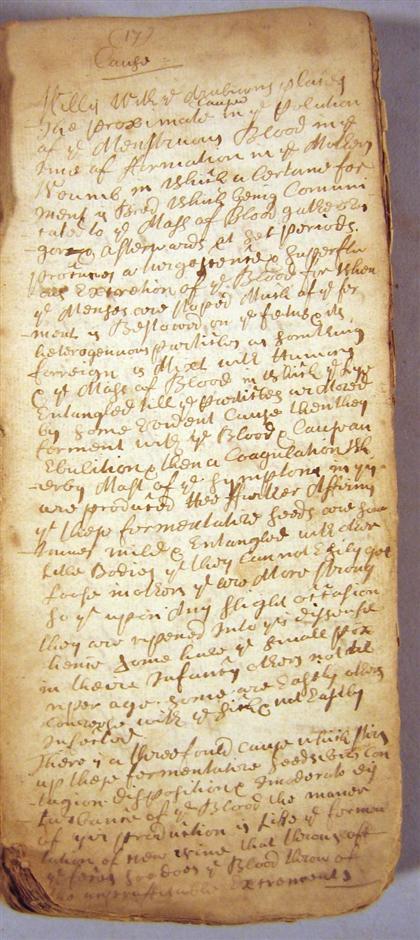 Appraisal: vol Manuscript Recipes medical material England th-Century Tall mo old