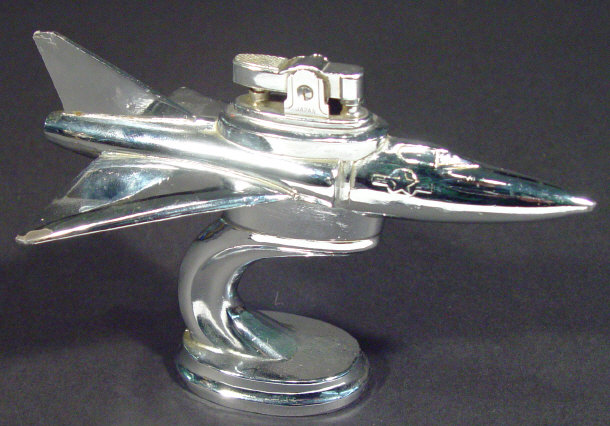 Appraisal: Japanese chrome plated table lighter in the form of a