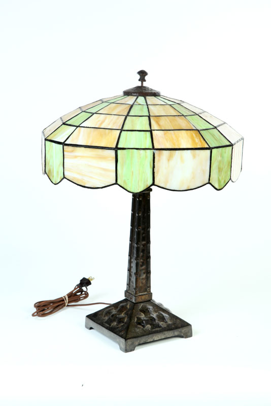 Appraisal: TABLE LAMP American st half- th century brass with silvered