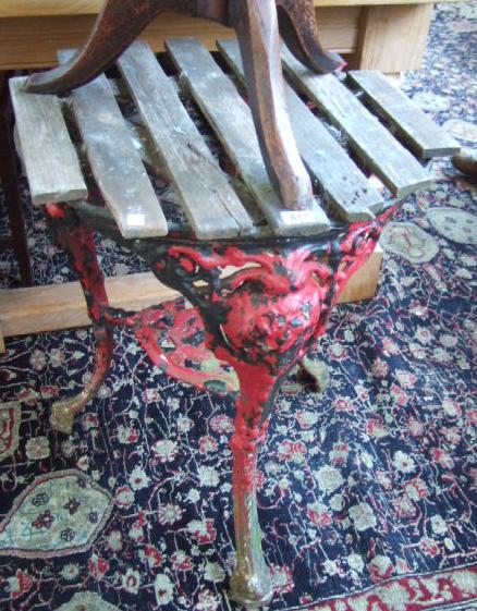 Appraisal: A th century iron Britania type circular garden table with