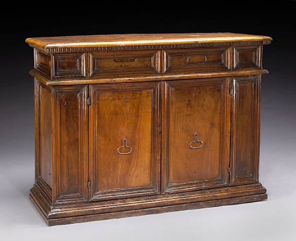 Appraisal: An Italian Baroque walnut cabinet th century and later elements