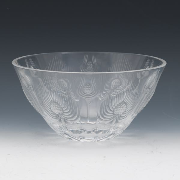 Appraisal: LALIQUE THISTLE BOWL x Clear crystal bowl with tapering base