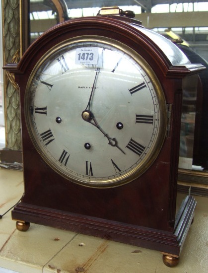 Appraisal: A mahogany cased mantel clock the inch silvered dial with