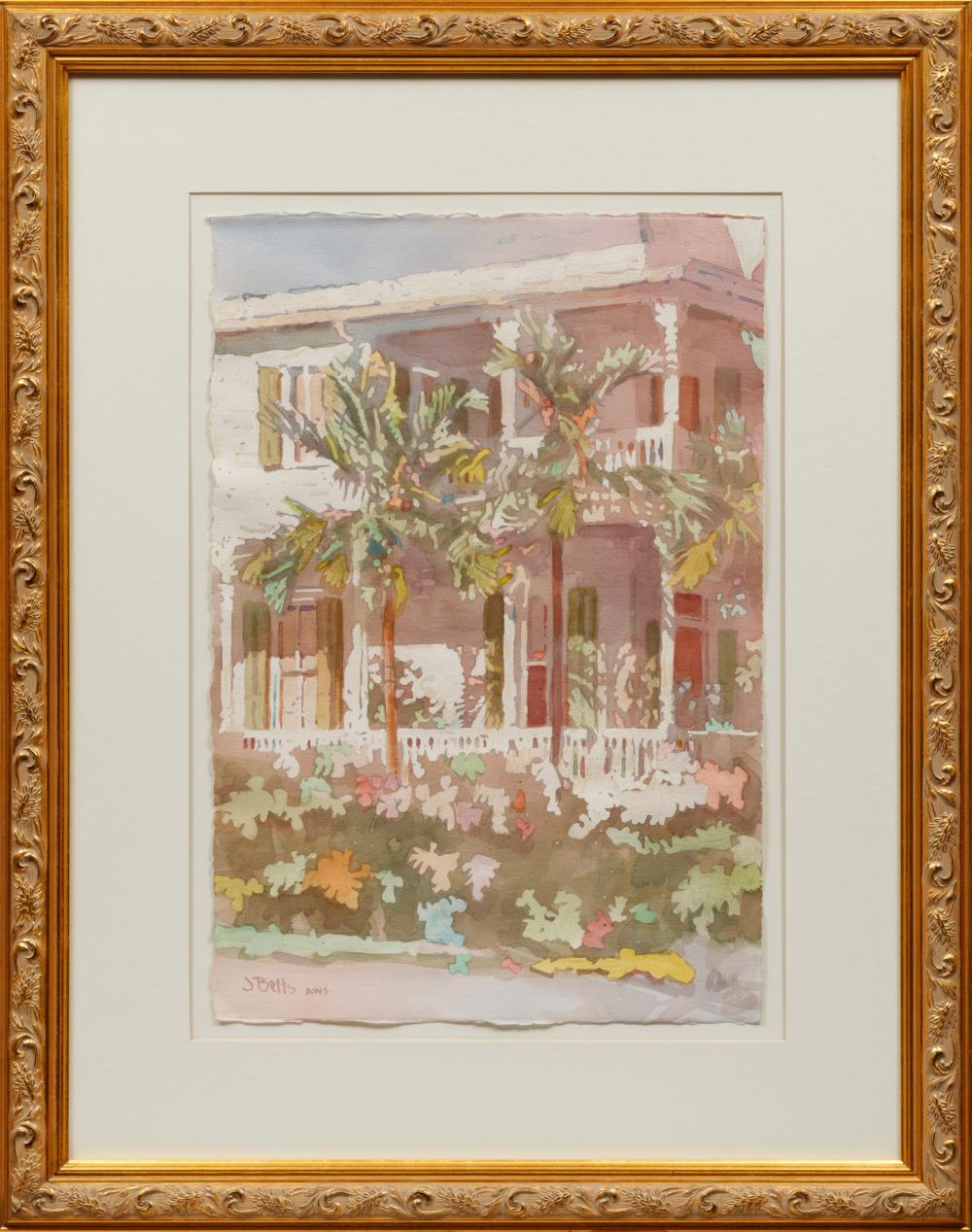 Appraisal: Judi Polivka Betts American Louisiana b Garden District Mansion watercolor