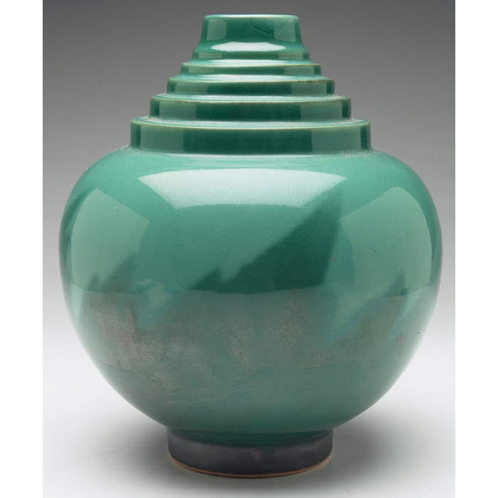 Appraisal: Roseville Futura vase large bulbous shape with a stepped collar