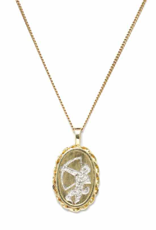 Appraisal: A Karat Yellow Gold and Diamond Sagittarius Pendant consisting of