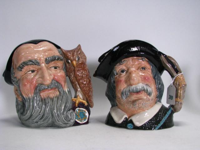 Appraisal: Two Royal Doulton large Toby mugs including Merlin Sancho Panca