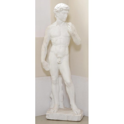 Appraisal: After Michelangelo - David white-painted reconstituted stone cm h More