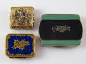 Appraisal: Three small boxes one silver gilt standard engraved the lid