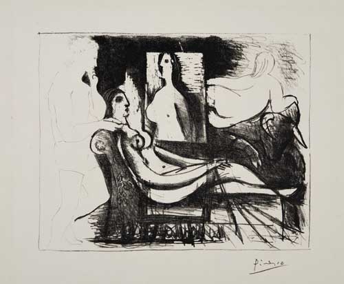 Appraisal: PABLO PICASSO Three prints Au Cirque drypoint After cancellation Le