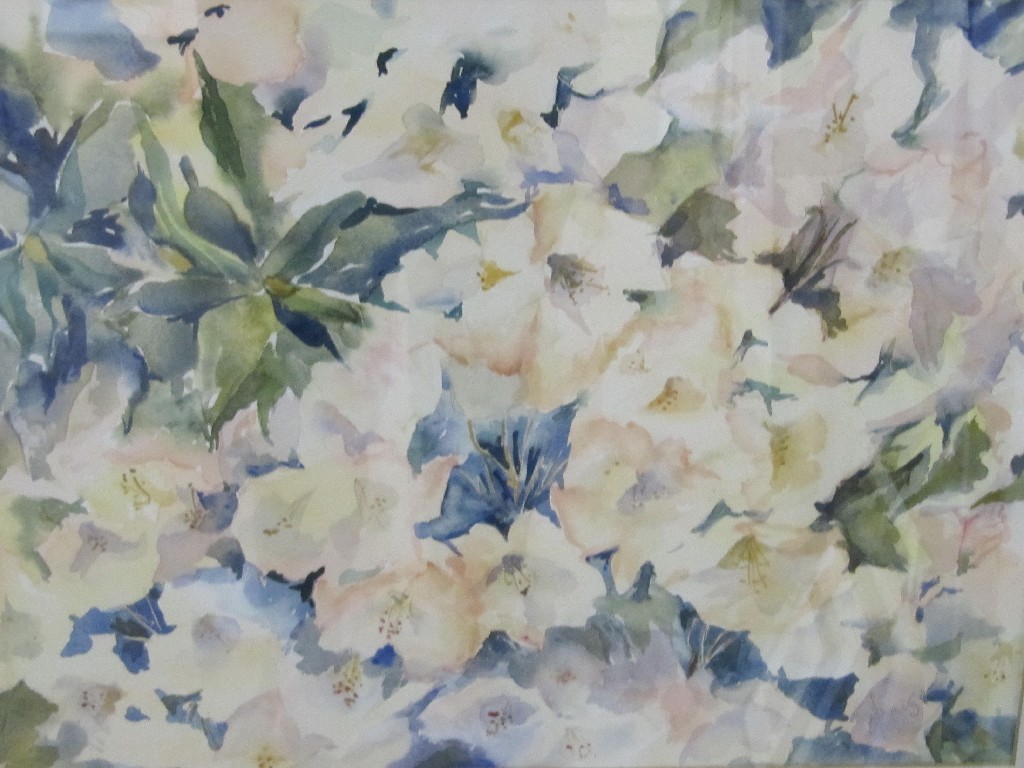 Appraisal: ANNE ANDERSON Watercolour 'Mixed Rhododendrons' signed recto and labelled verso