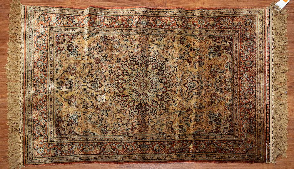 Appraisal: Fine Silk Kayseri Rug Turkey x fourth quartrer- th century