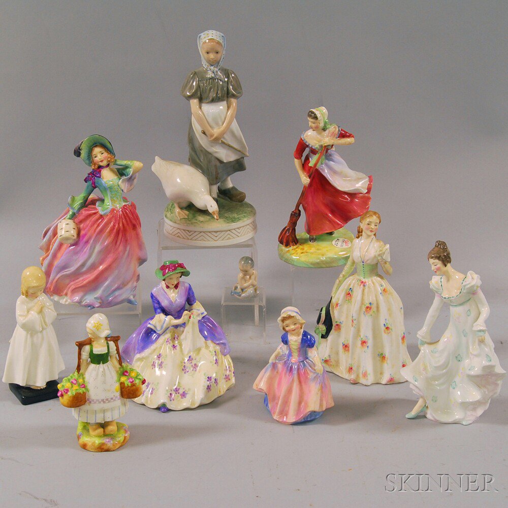 Appraisal: Ten Porcelain Figures of Women and Girls th century seven