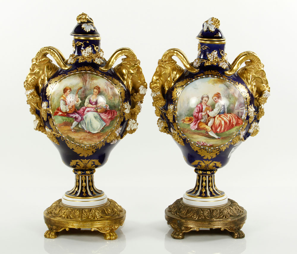 Appraisal: - th C Pair of Sevres Vases th century pair