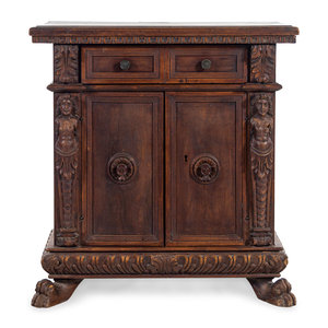 Appraisal: An Italian Baroque Walnut Cabinet th th Century and Later