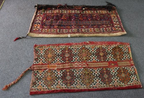 Appraisal: Two Afghan camel bags cm and cm long