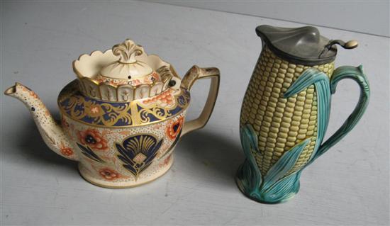 Appraisal: th century Derby style teapot decorated in the Imari palette