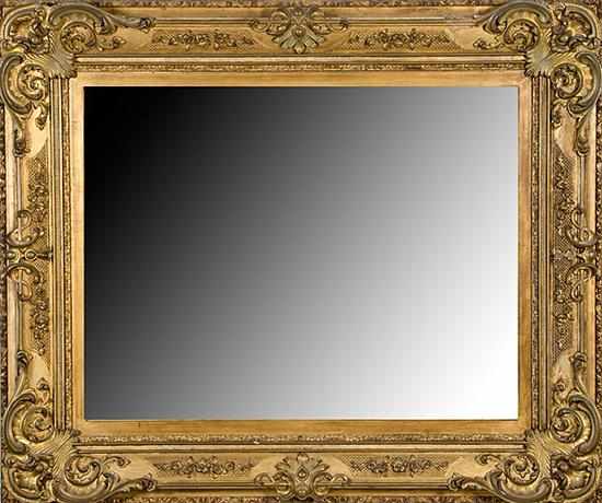 Appraisal: Carved giltwood mirror late th century rectangular frame with Rococo