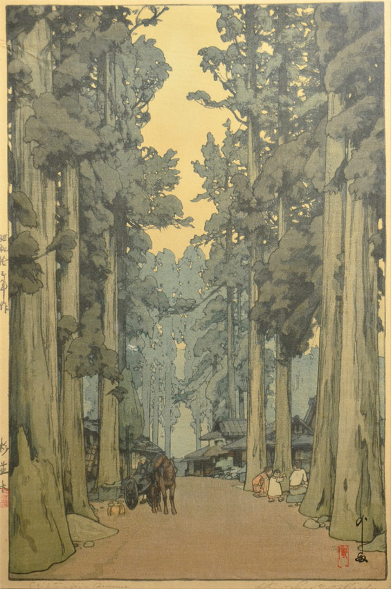 Appraisal: YOSHIDA Hiroshi Japanese - ''Cryptomeria Avenue Sugi Namiki'' Woodblock pencil