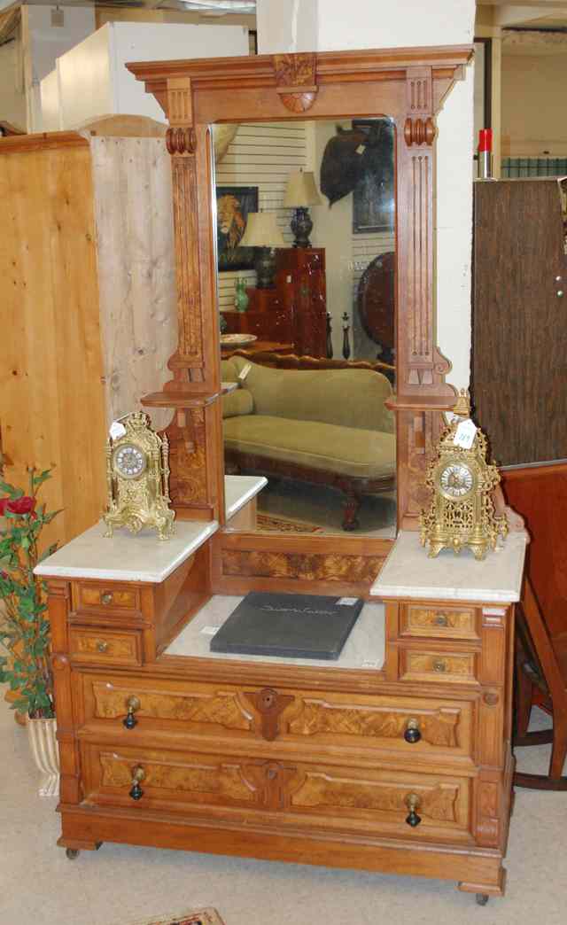 Appraisal: VICTORIAN WALNUT AND BURL WALNUT DRESSER Renaissance Revival design American