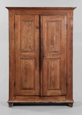 Appraisal: Paneled Two-Door Cupboard American possibly Southern th century ash throughout