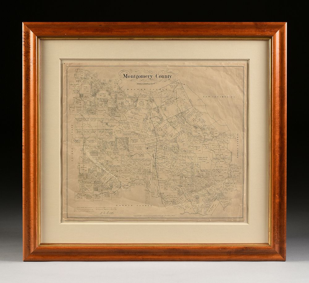 Appraisal: AN ANTIQUE CADASTRAL MAP Montgomery County CIRCA AN ANTIQUE CADASTRAL