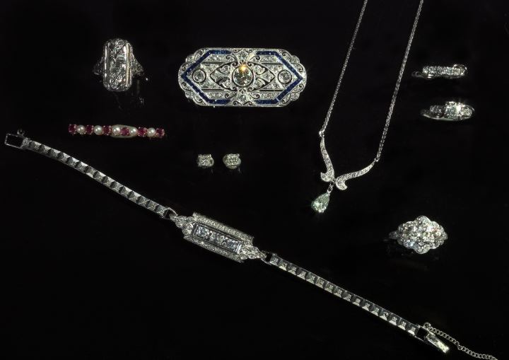 Appraisal: Fourteen-Karat White Gold and Diamond Bridal Set composed of an