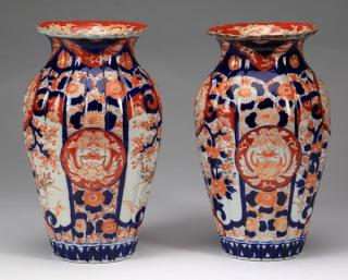 Appraisal: Japanese Imari porcelain vases th c Pair of Japanese Imari