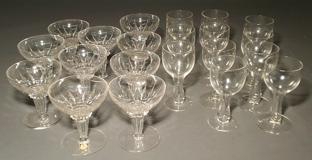 Appraisal: Ten crystal sherbets by Royal Netherlands Crystal and eleven clear