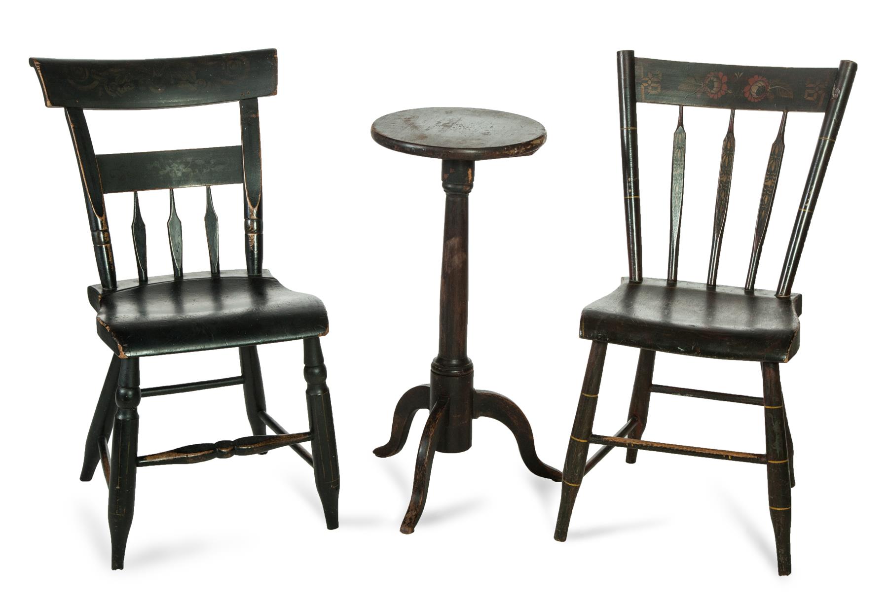 Appraisal: THREE PIECES OF PAINTED OHIO FURNITURE Second quarter- th century