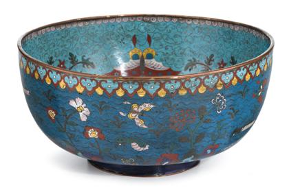 Appraisal: Large Chinese cloisonne and gilt-metal mounted footed bowl Qing dyansty