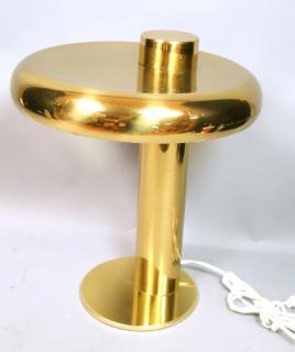 Appraisal: Modernist Brass Mid Century Table Lamp Tall thic Modernist Brass