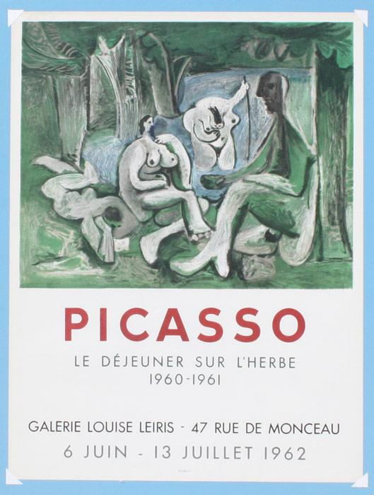 Appraisal: PABLO PICASSO POSTER Le Dejeuner sur L'Herbe Lithograph in Colors