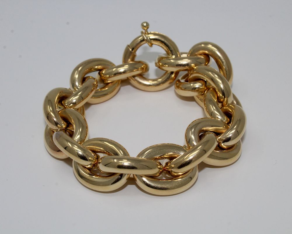 Appraisal: K Gold Link Italian Bracelet K Gold Link Italian Bracelet