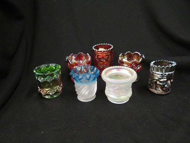 Appraisal: Glass Toothpick Holders Carnival Imperial Fenton Joe St Clair more