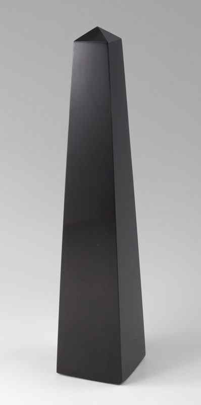 Appraisal: MURANO VENINI BLACK GLASS OBELISK Inscribed Venini Murano partially visible