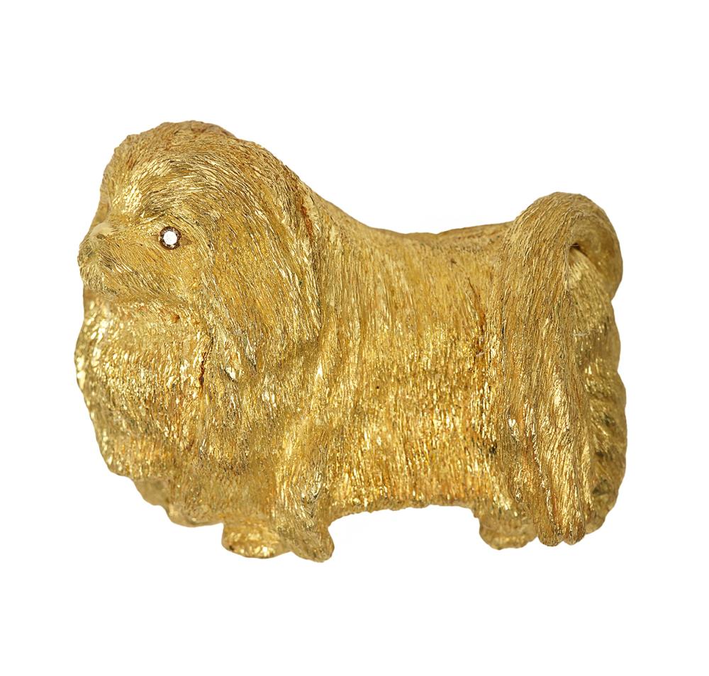 Appraisal: Signed contemporary George Lederman K yellow gold diamond figural dog