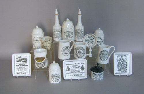 Appraisal: Fifteen pieces of porcelain with various sundries advertisements th c