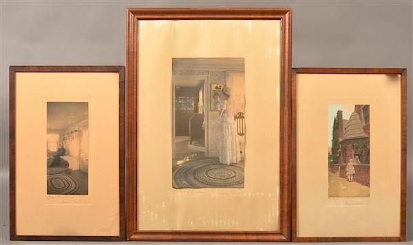 Appraisal: Three Wallace Nutting Photographic Prints Three Wallace Nutting Signed and