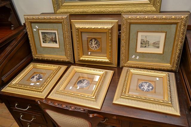 Appraisal: SET OF SIX FRAMED CLASSICAL STYLE SCENES SET OF SIX