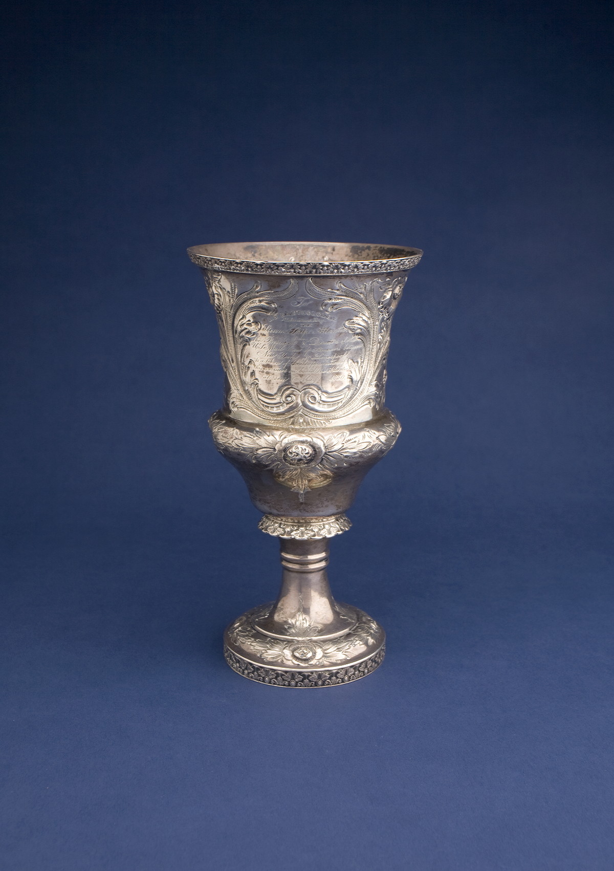 Appraisal: AMERICAN SILVER PRESENTATION GOBLET FOR THE MAIDEN VOYAGE OF THE