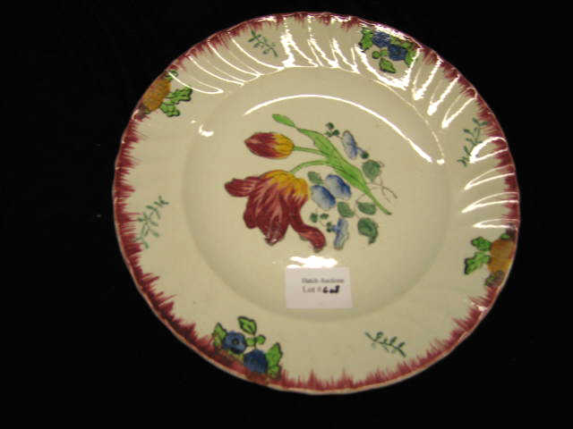 Appraisal: Longwy French Art Pottery Plate floral decor