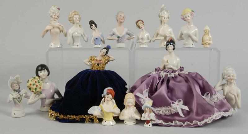 Appraisal: Lot of German Porcelain Half Dolls Description Two are bisque