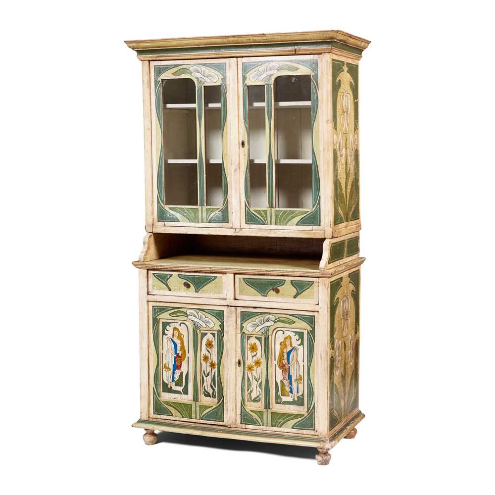 Appraisal: CONTINENTAL THE PANELS AFTER ALPHONSE MUCHA KITCHEN DRESSER CIRCA painted