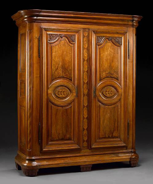 Appraisal: A R gence walnut armoire first quarter th century The