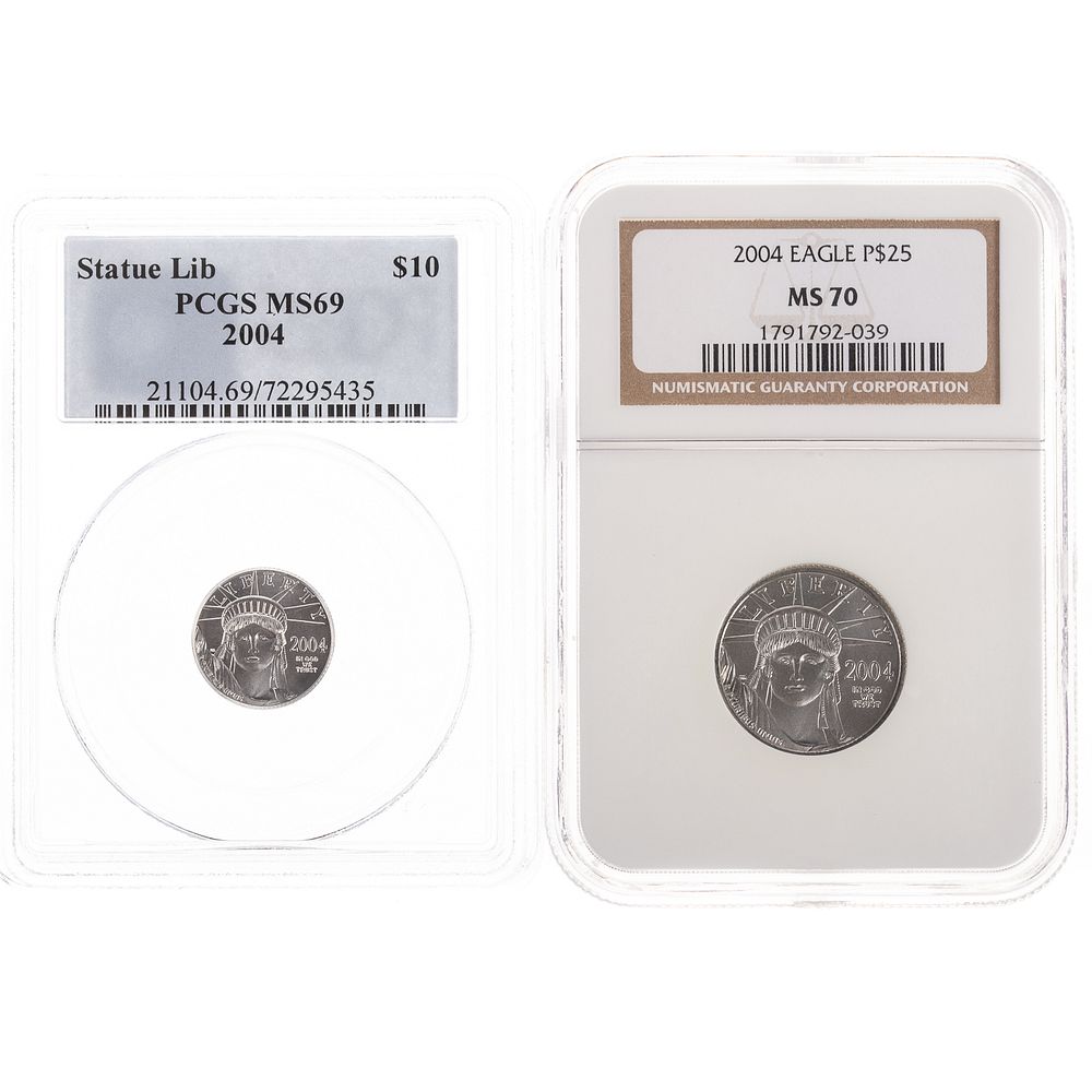 Appraisal: Platinum PCGS NGC MS PCGS MS platinum NGC MS