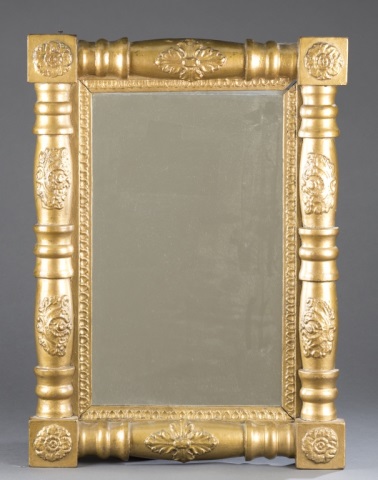 Appraisal: th c Gilt Framed Mirror Block and turned frame x