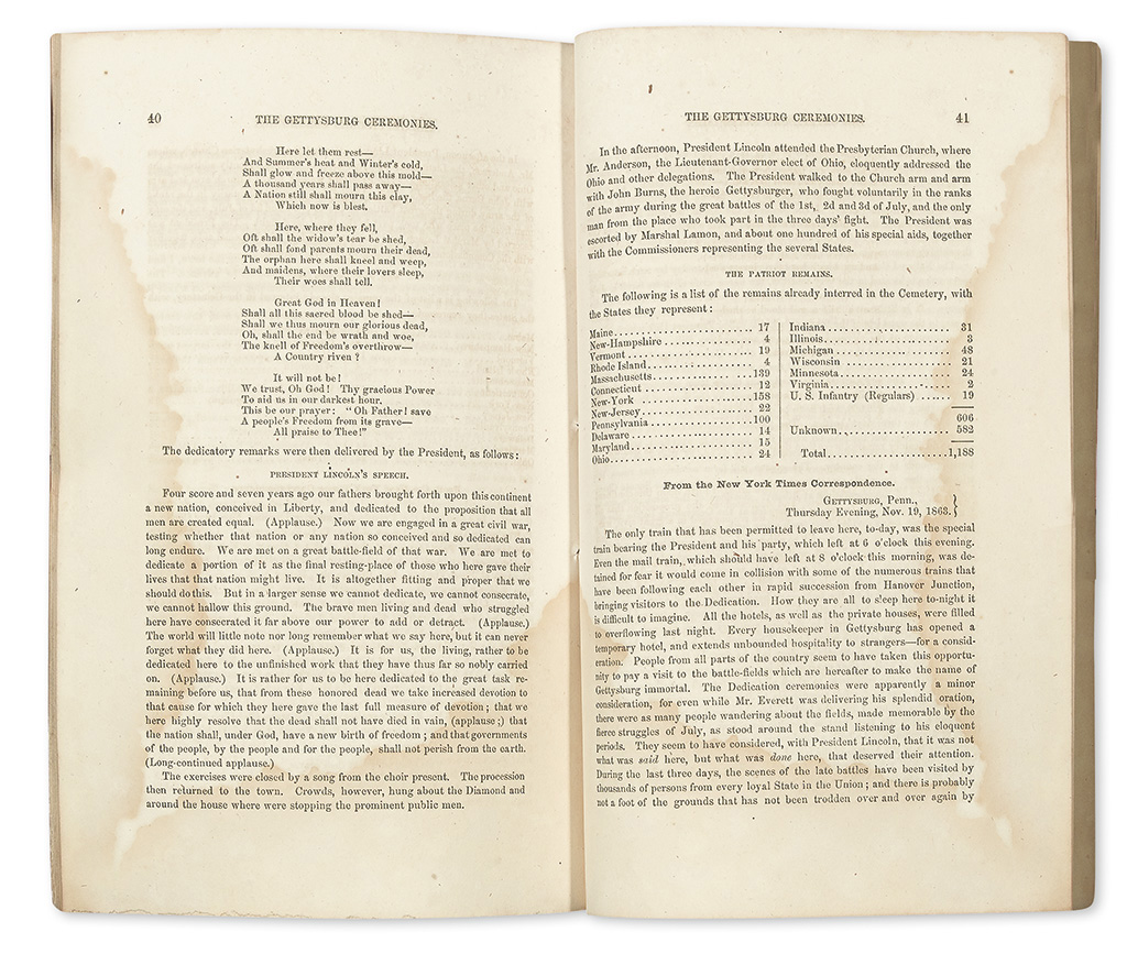 Appraisal: FIRST PAMPHLET PRINTING LINCOLN ABRAHAM Everett Edward An Oration Delivered